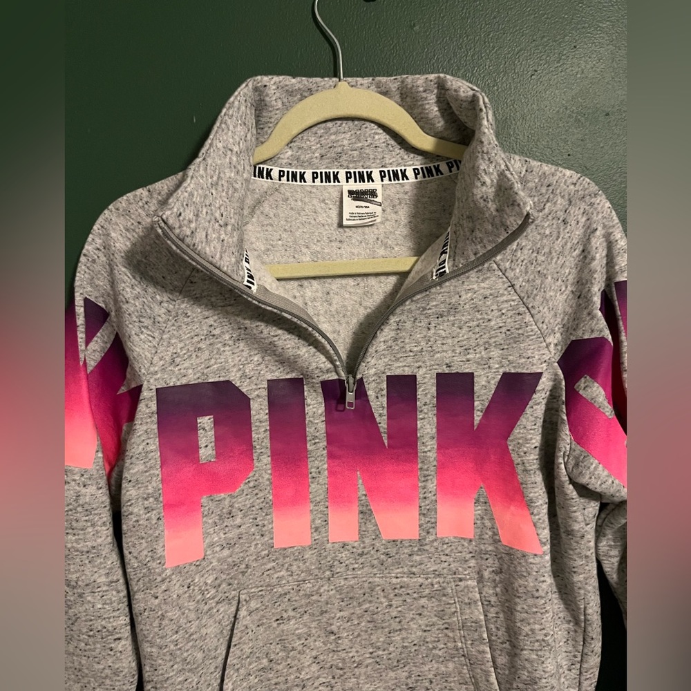 PINK Quarter-zip sweatshirt, Medium
